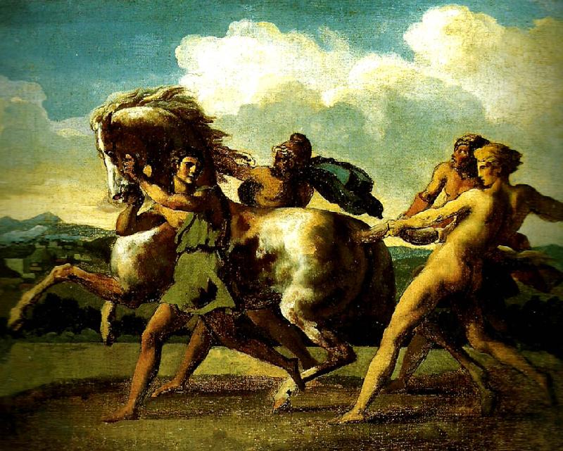 Theodore   Gericault heval arrete par des esclaves